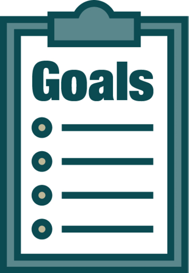 A 'Goals' document on a clipboard.